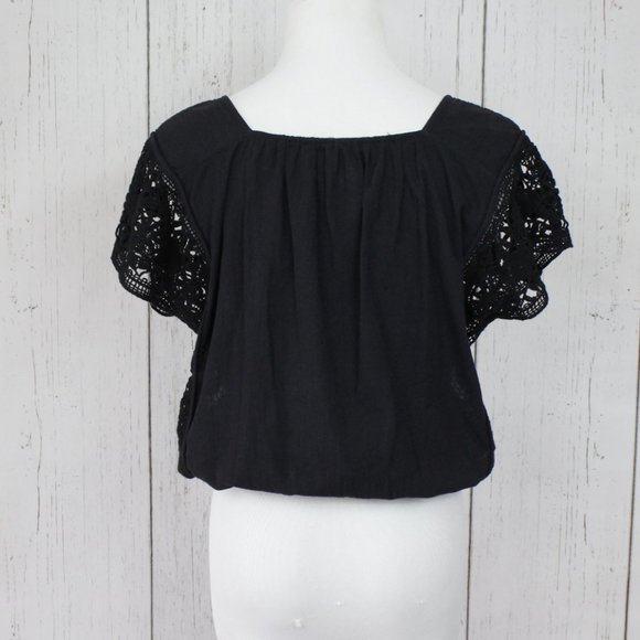 Free People Lace Front Bubble Crop Top - Picture 5 of 11